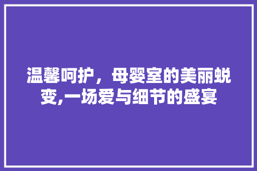 温馨呵护，母婴室的美丽蜕变,一场爱与细节的盛宴 建筑设计