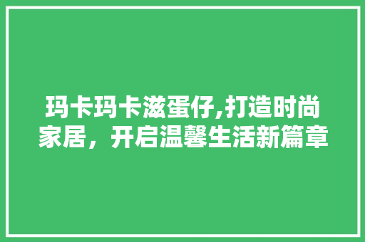 玛卡玛卡滋蛋仔,打造时尚家居，开启温馨生活新篇章 施工管理