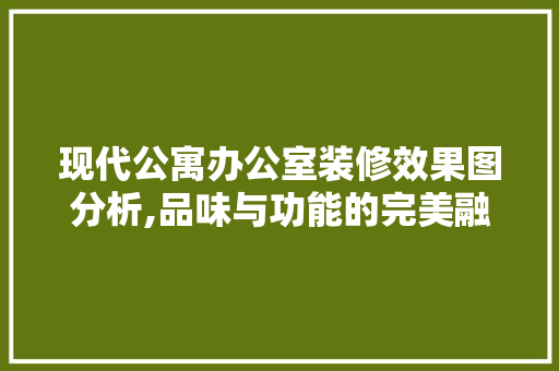 现代公寓办公室装修效果图分析,品味与功能的完美融合 设计原则