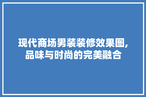 现代商场男装装修效果图,品味与时尚的完美融合 设计原则