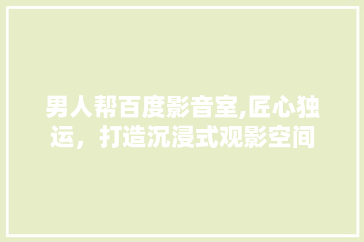 男人帮百度影音室,匠心独运，打造沉浸式观影空间 施工工艺