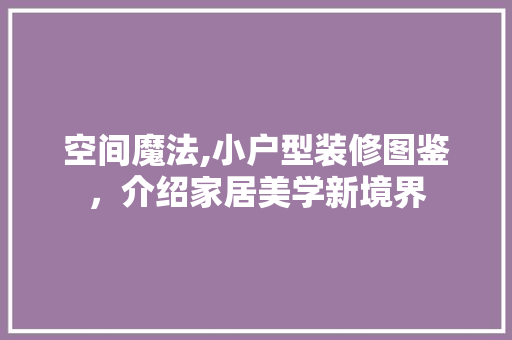 空间魔法,小户型装修图鉴，介绍家居美学新境界 施工管理