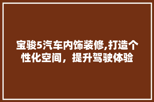 宝骏5汽车内饰装修,打造个性化空间，提升驾驶体验 建筑法规