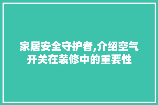 家居安全守护者,介绍空气开关在装修中的重要性 公共建筑设计