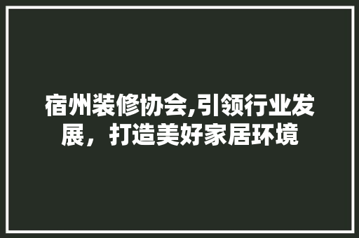宿州装修协会,引领行业发展，打造美好家居环境 工艺流程