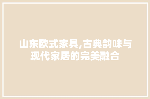 山东欧式家具,古典韵味与现代家居的完美融合