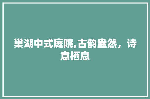 巢湖中式庭院,古韵盎然，诗意栖息 建筑设计