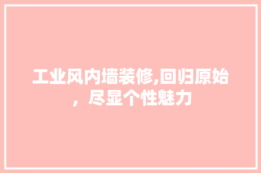 工业风内墙装修,回归原始，尽显个性魅力 新型材料