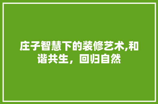 庄子智慧下的装修艺术,和谐共生，回归自然 公共建筑设计