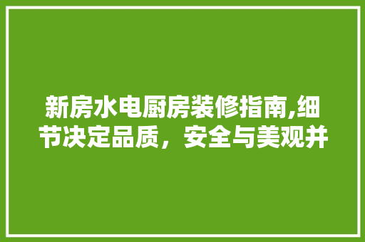 新房水电厨房装修指南,细节决定品质，安全与美观并存 知识问答