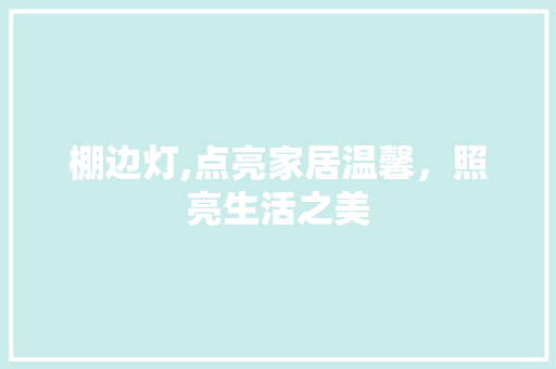 棚边灯,点亮家居温馨，照亮生活之美 施工工艺