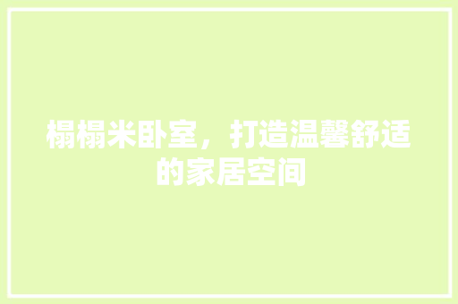 榻榻米卧室，打造温馨舒适的家居空间 施工工艺