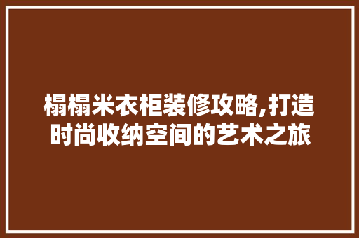 榻榻米衣柜装修攻略,打造时尚收纳空间的艺术之旅 建筑设计