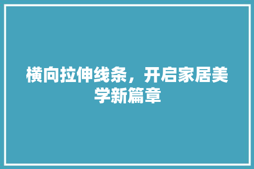 横向拉伸线条，开启家居美学新篇章 工艺流程