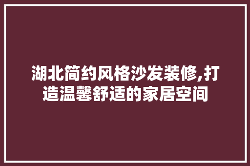 湖北简约风格沙发装修,打造温馨舒适的家居空间 施工管理