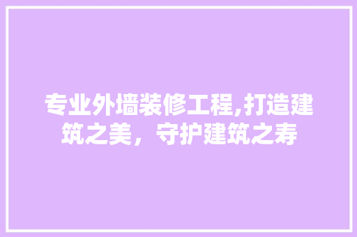 专业外墙装修工程,打造建筑之美，守护建筑之寿 公共建筑设计