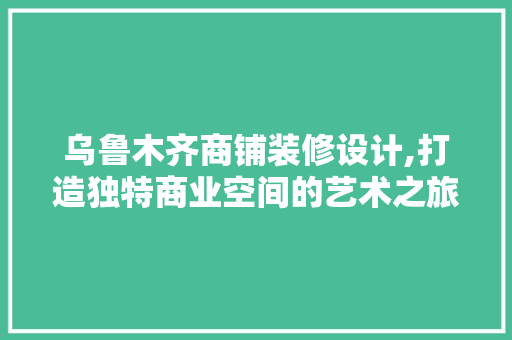 乌鲁木齐商铺装修设计,打造独特商业空间的艺术之旅 工艺流程