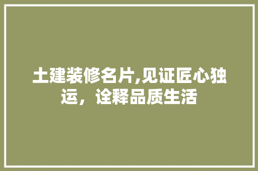 土建装修名片,见证匠心独运，诠释品质生活 设计原则