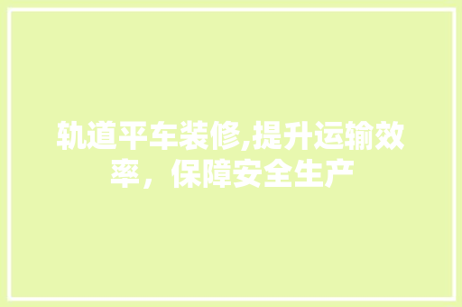 轨道平车装修,提升运输效率，保障安全生产 工艺流程