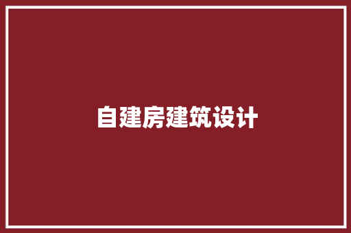 自建房建筑设计