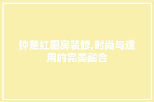 钟楚红厨房装修,时尚与适用的完美融合 常用建材