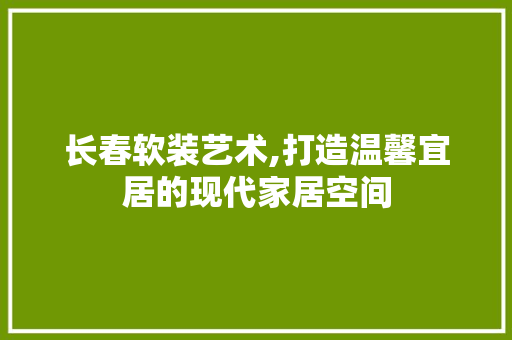 长春软装艺术,打造温馨宜居的现代家居空间 公共建筑设计