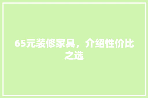 65元装修家具，介绍性价比之选 建筑设计