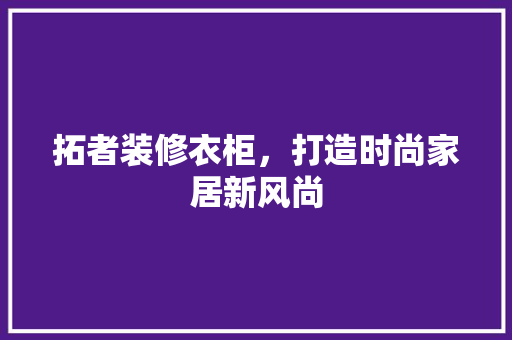 拓者装修衣柜，打造时尚家居新风尚 施工管理