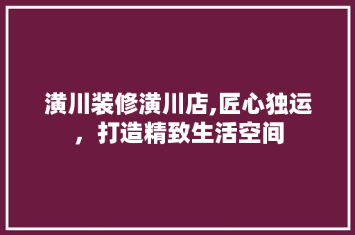 潢川装修潢川店,匠心独运，打造精致生活空间 住宅建筑设计