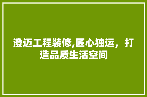 澄迈工程装修,匠心独运，打造品质生活空间 工艺流程
