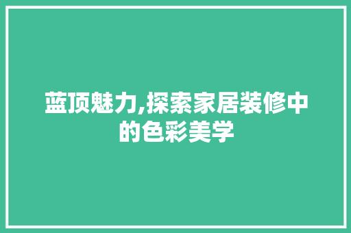蓝顶魅力,探索家居装修中的色彩美学 施工技术