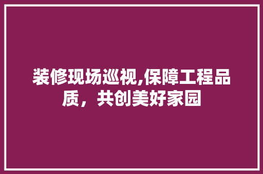 装修现场巡视,保障工程品质，共创美好家园 常用建材