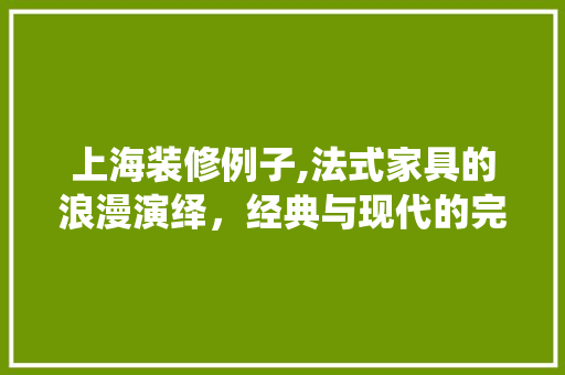 上海装修例子,法式家具的浪漫演绎，经典与现代的完美融合 知识问答