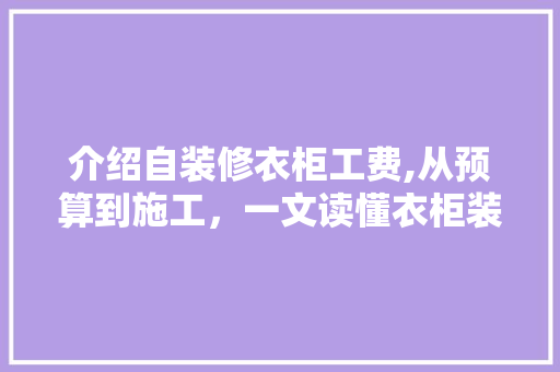 介绍自装修衣柜工费,从预算到施工，一文读懂衣柜装修全过程 施工工艺