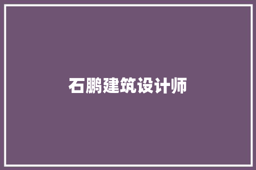 石鹏建筑设计师 材料设备