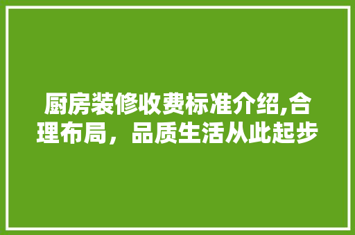 厨房装修收费标准介绍,合理布局，品质生活从此起步 常用建材