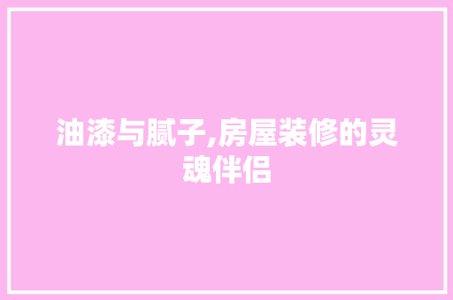 油漆与腻子,房屋装修的灵魂伴侣 公共建筑设计
