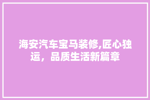 海安汽车宝马装修,匠心独运，品质生活新篇章 常用建材