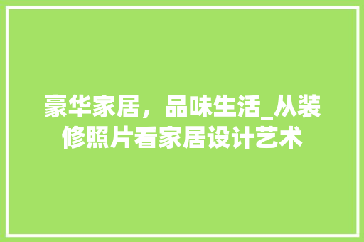 豪华家居，品味生活_从装修照片看家居设计艺术 建筑设计
