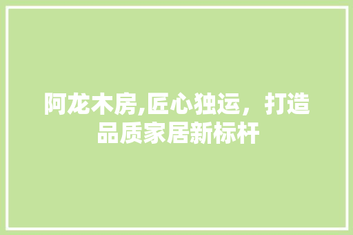 阿龙木房,匠心独运，打造品质家居新标杆