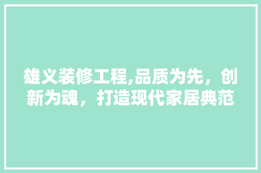 雄义装修工程,品质为先，创新为魂，打造现代家居典范 工艺流程