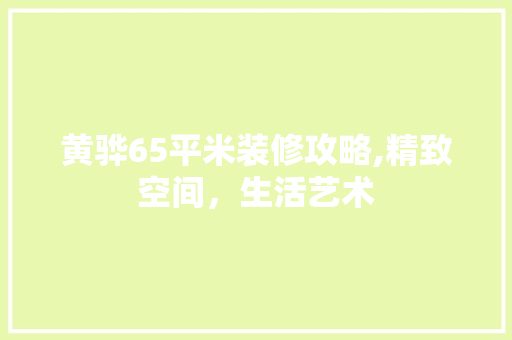 黄骅65平米装修攻略,精致空间，生活艺术 建筑设计