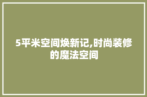 5平米空间焕新记,时尚装修的魔法空间 公共建筑设计