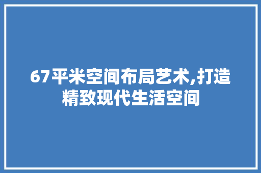 67平米空间布局艺术,打造精致现代生活空间 工艺流程