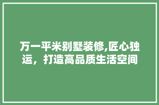 万一平米别墅装修,匠心独运，打造高品质生活空间 知识问答