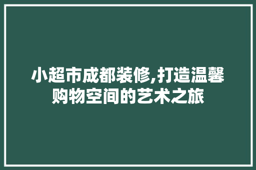 小超市成都装修,打造温馨购物空间的艺术之旅 常见问题