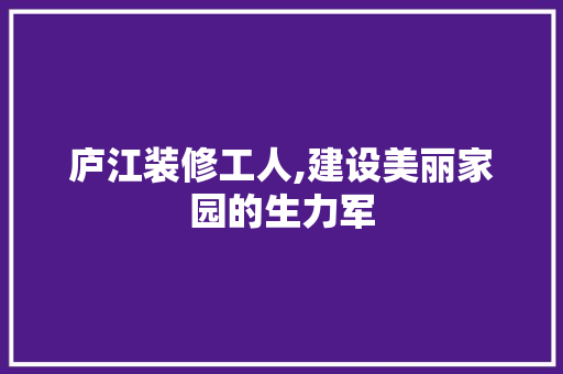 庐江装修工人,建设美丽家园的生力军 新型材料