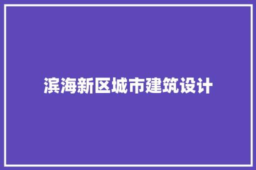 滨海新区城市建筑设计 施工技术