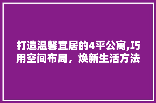 打造温馨宜居的4平公寓,巧用空间布局，焕新生活方法 施工管理