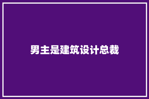 男主是建筑设计总裁 材料设备